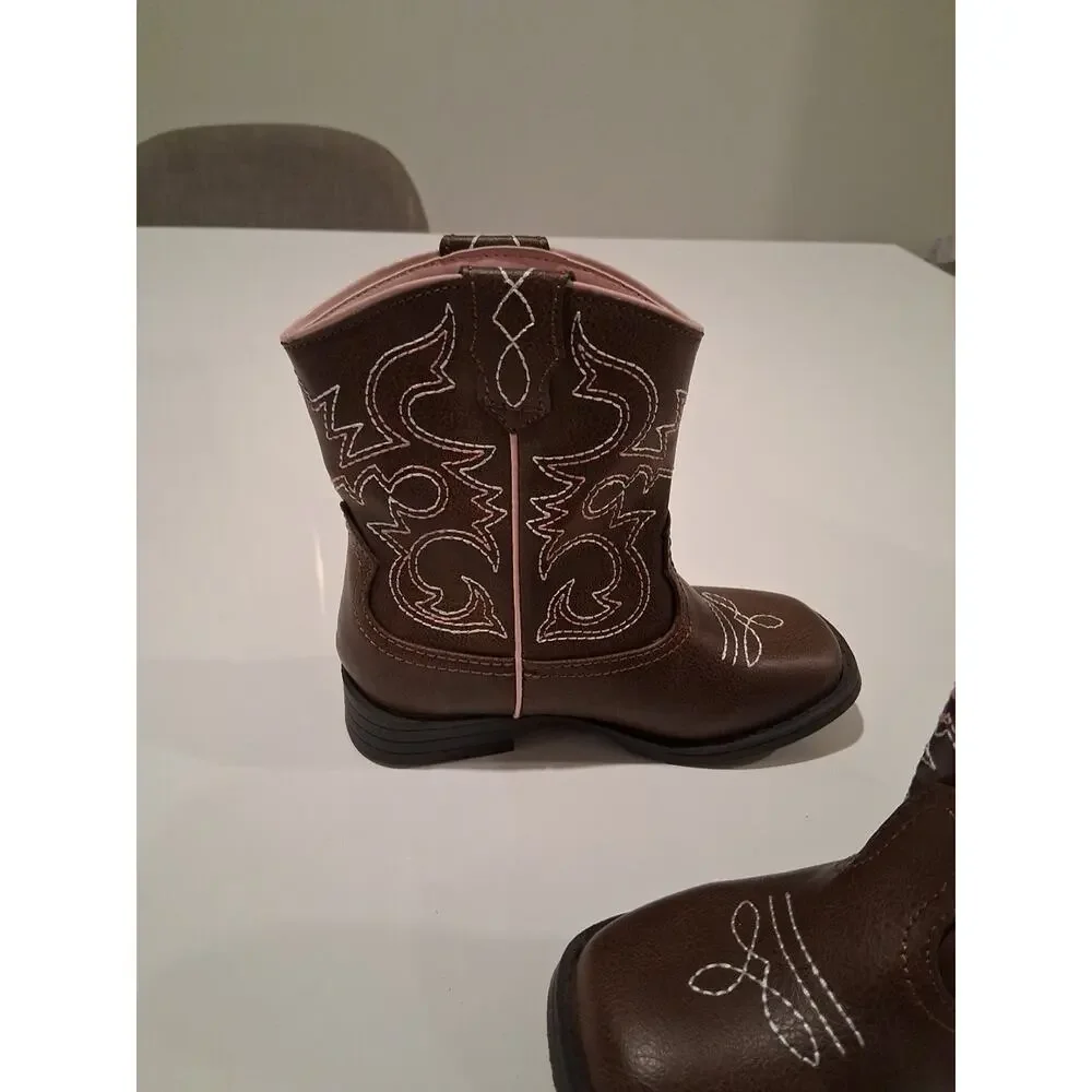 Wonder Nation Girl's Brown Western Cowboy Boots Size 9C